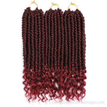 Senegalese Twist Crochet Hair Braids Wavy Ends Free Curly Crochet Twist Braiding Hair Extensions